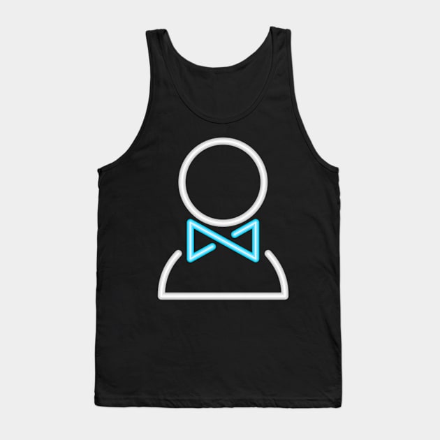 Funny Boy Blue Cross Tie Neon Sign Gift Tank Top by peter2art